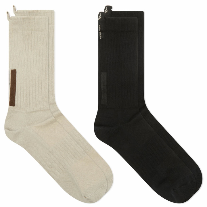 Photo: Adidas Men's x Entire Studios Regular Socks - 2 Pack in Black/Light Brown