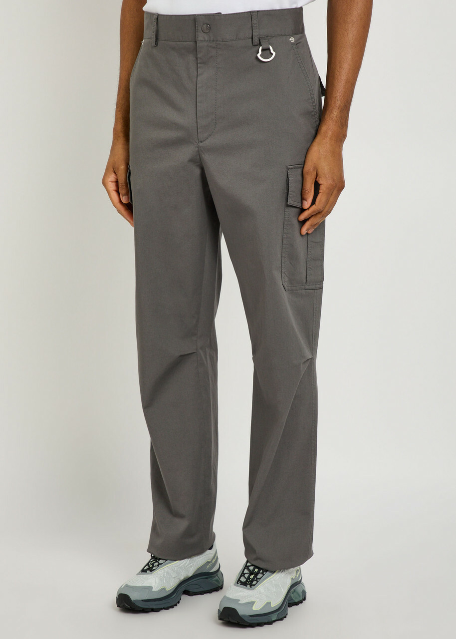 Moncler Stretch-cotton Cargo Trousers Charcoal