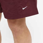 Nike Men's Solo Swoosh Woven Short in Night Maroon/White