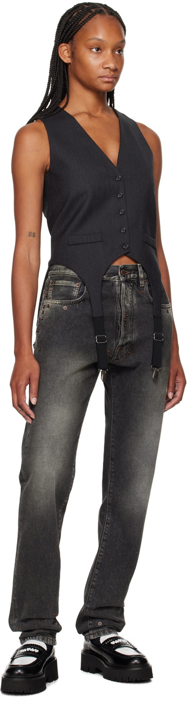 Moschino Black Faded Jeans