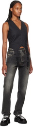 Moschino Black Faded Jeans