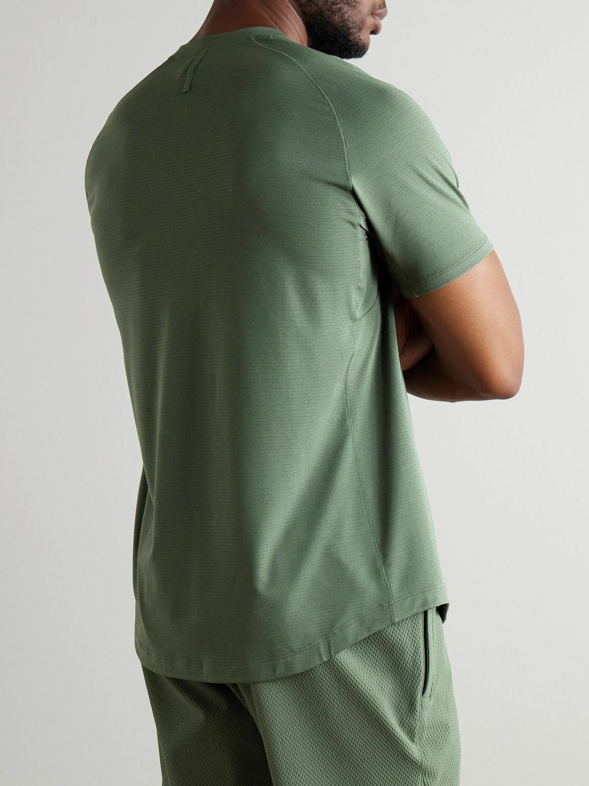 Lululemon - License to Train Striped Stretch Recycled-Jersey T-Shirt - Green