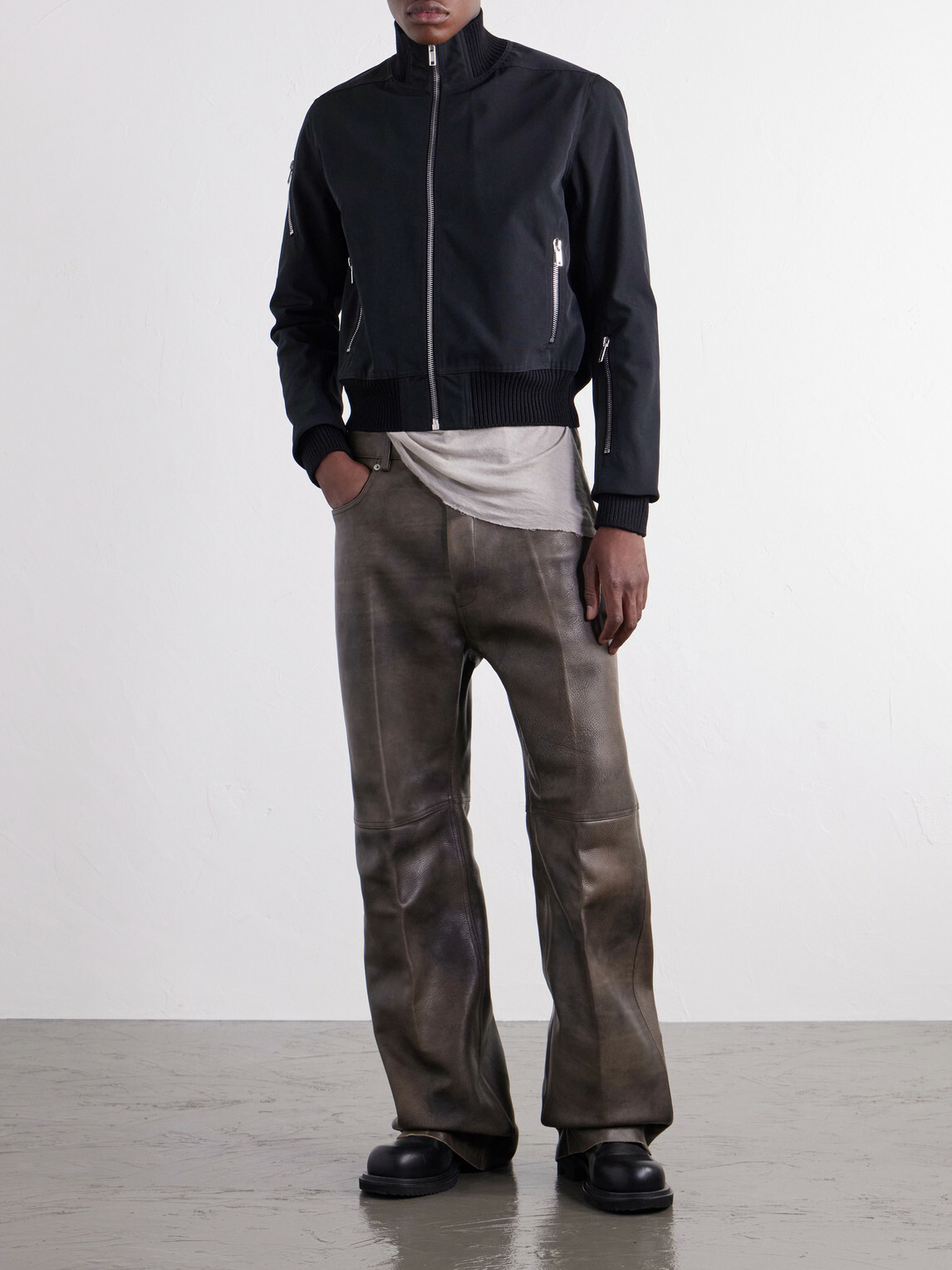 Rick Owens - Rib-Trimmed Canvas Blouson Jacket - Black