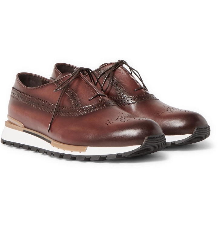 Photo: Berluti - Fast Track Leather Sneakers - Brown