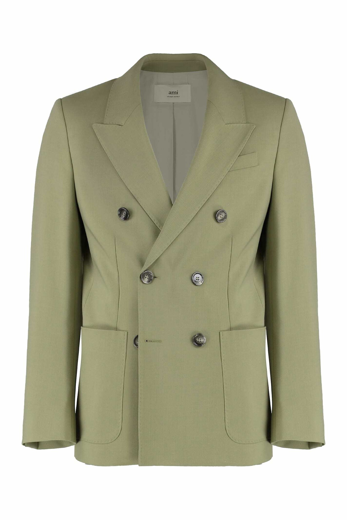 AMI Alexandre Mattiussi Beige Oversized Two-Buttons Coat AMI
