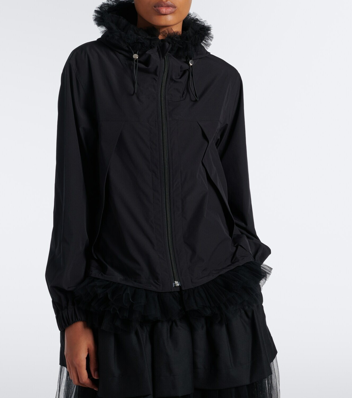 Noir Kei Ninomiya Tulle-trimmed technical jacket