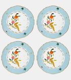 Bitossi Fabula Profumo set of 4 porcelain dinner plates
