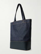 A.P.C. - Axel Logo-Print Denim and Leather Tote Bag