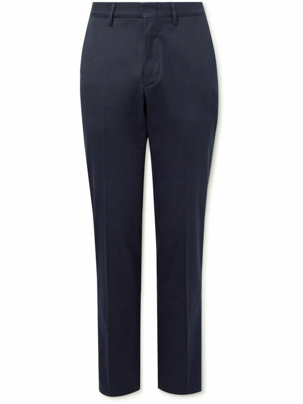 Photo: Dunhill - Straight-Leg Stretch Cotton and Cashmere-Blend Chinos - Blue
