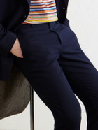 Paul Smith - Tapered Wool-Hopsack Suit Trousers - Blue