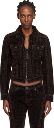 KNWLS Brown Flock Denim Jacket