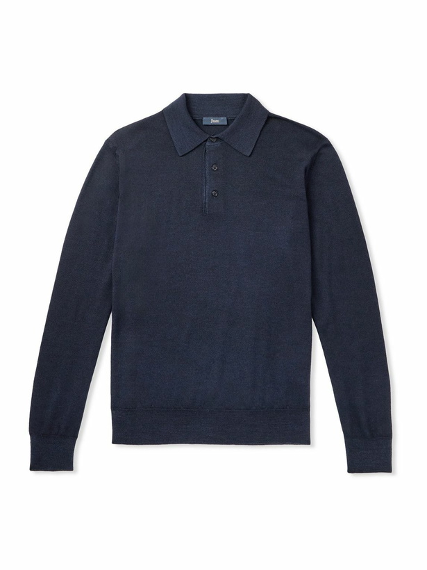 Photo: Herno - Wool Polo Shirt - Blue