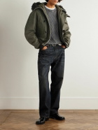 Our Legacy - Compel Plush-Trimmed Leather Jacket - Green