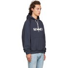 Sunnei Navy Logo Hoodie