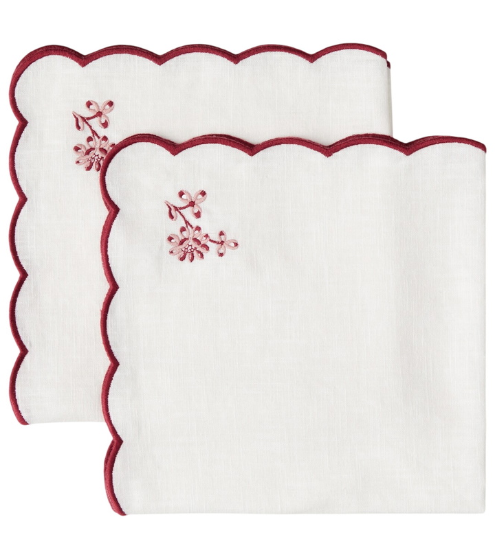 Photo: Cabana Botanica set of 2 embroidered linen napkins