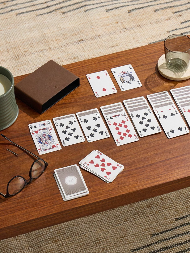 Photo: Dunhill - Logo-Debossed Leather Playing Card Set