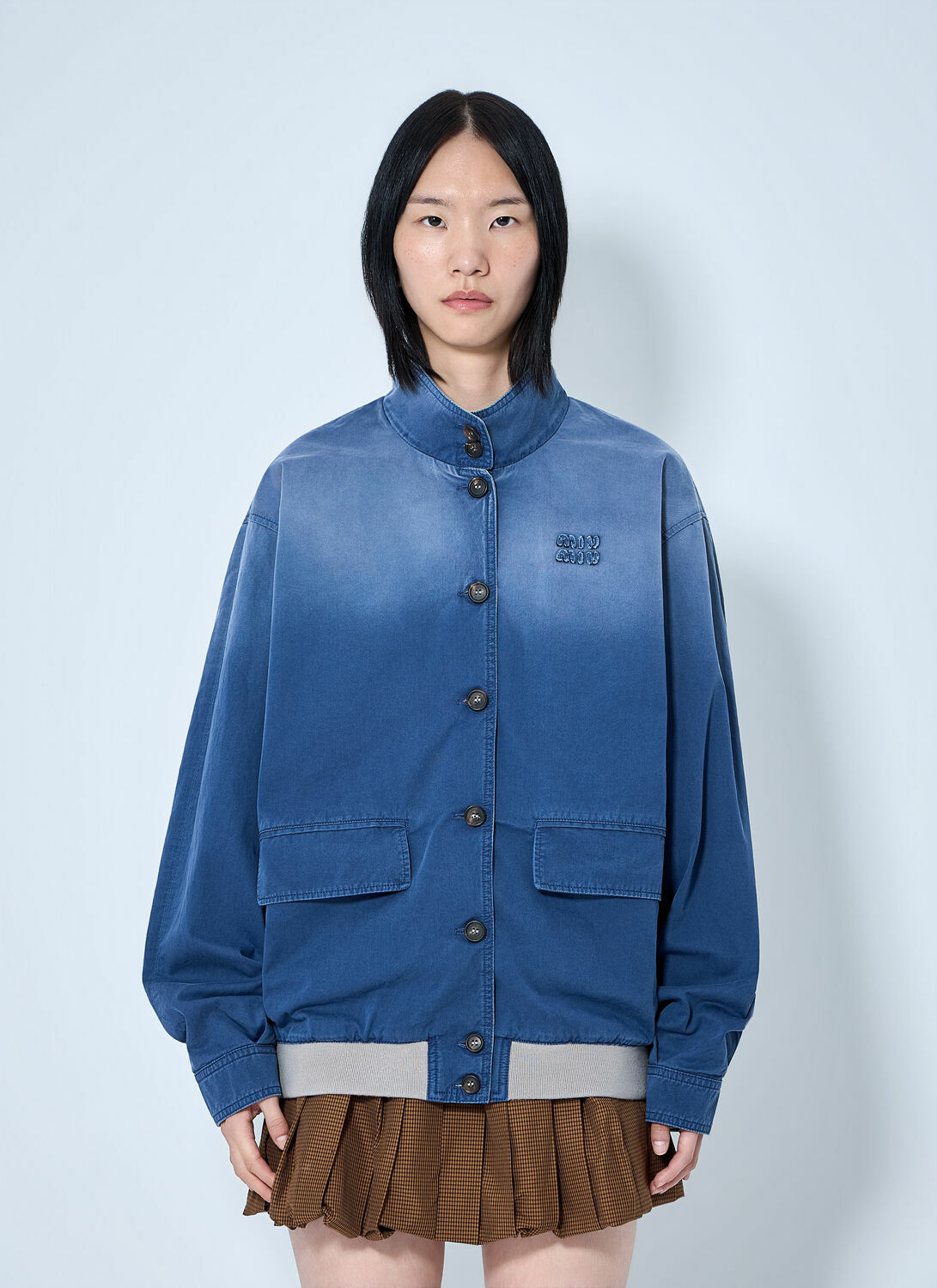 Miu Miu Old Washed Twill Blouson Jacket
