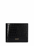 TOM FORD - Logo Croc Embossed Leather Wallet