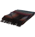 PAUL SMITH - Fringed Striped Wool and Cashmere-Blend Blanket - Blue