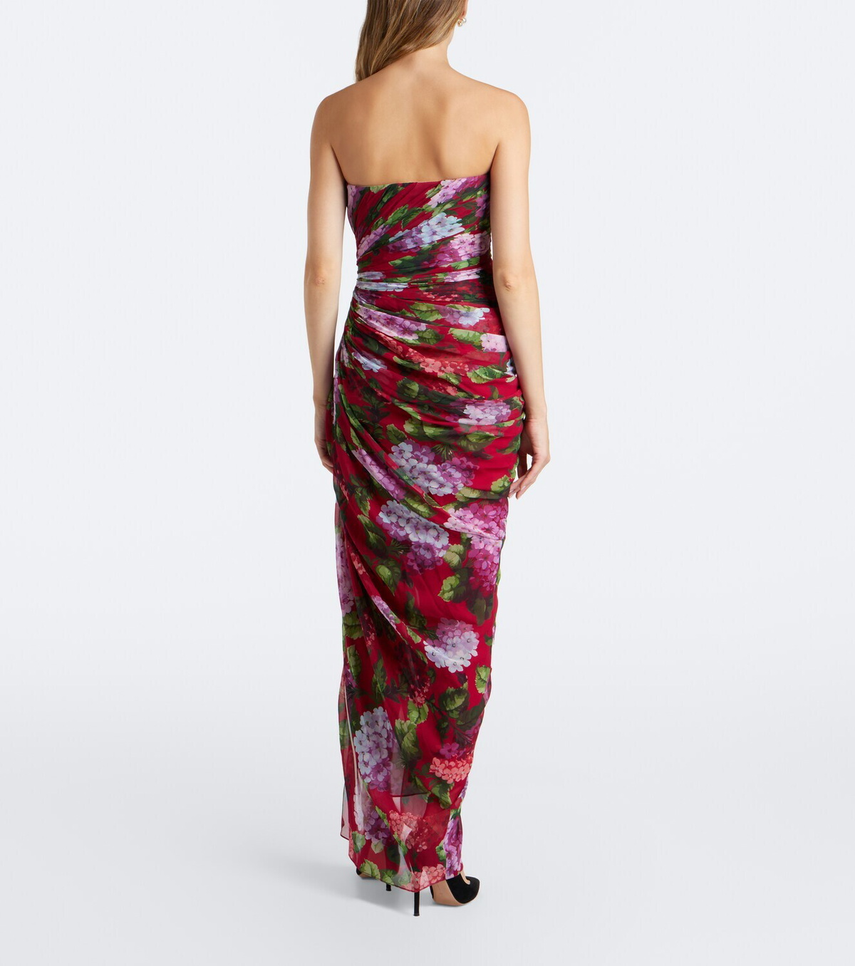 Carolina Herrera Floral silk chiffon bustier dress