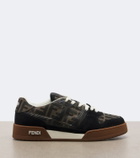 Fendi Fendi Match jacquard suede-trimmed sneakers