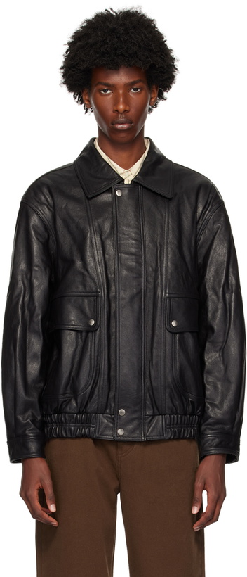 Photo: Dunst Black Oversized Vintage Leather Jacket