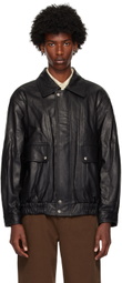 Dunst Black Oversized Vintage Leather Jacket