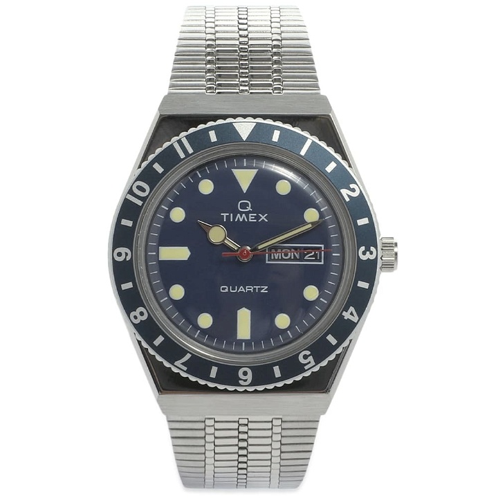 Photo: Timex Q Watch in Silver/Blue
