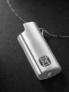 Mateo - Lighter Holder Logo-Cutout Rhodium-Plated Pendant Necklace