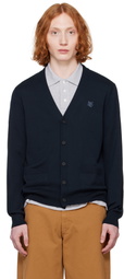 Maison Kitsuné Navy Bold Fox Head Patch Regular Cardigan