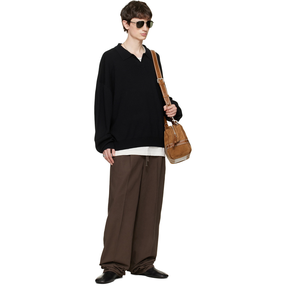 Fear of God ESSENTIALS Black Signature 90s Knit Polo