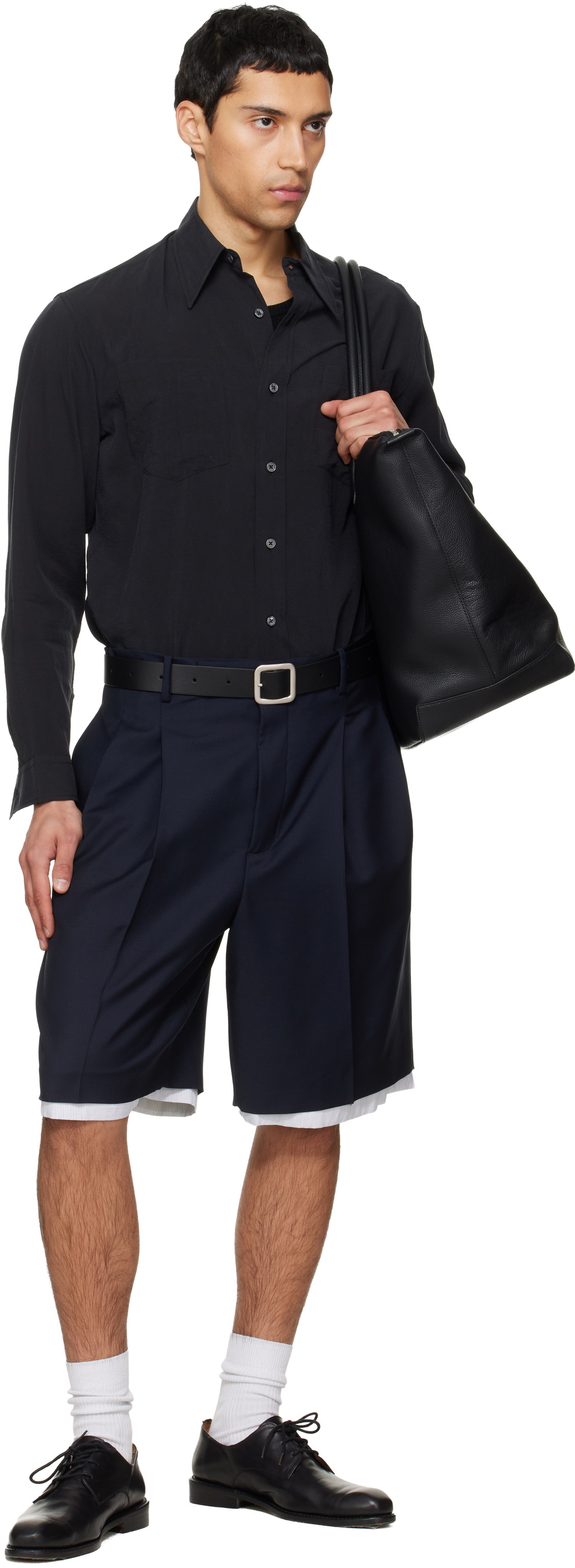 TONYWACK Black Silk Crepe Shirt