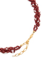 Anni LU Rodeo 18kt Gold-plated Beaded Necklace - Burgundy - One Size