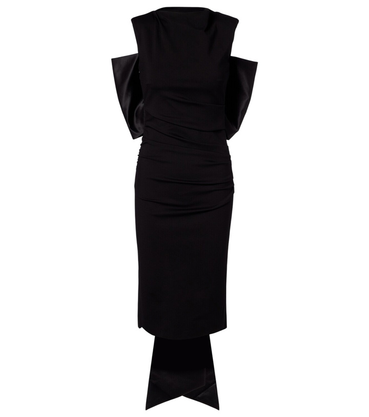 Photo: Dorothee Schumacher Bow-detail ruched satin-trimmed midi dress