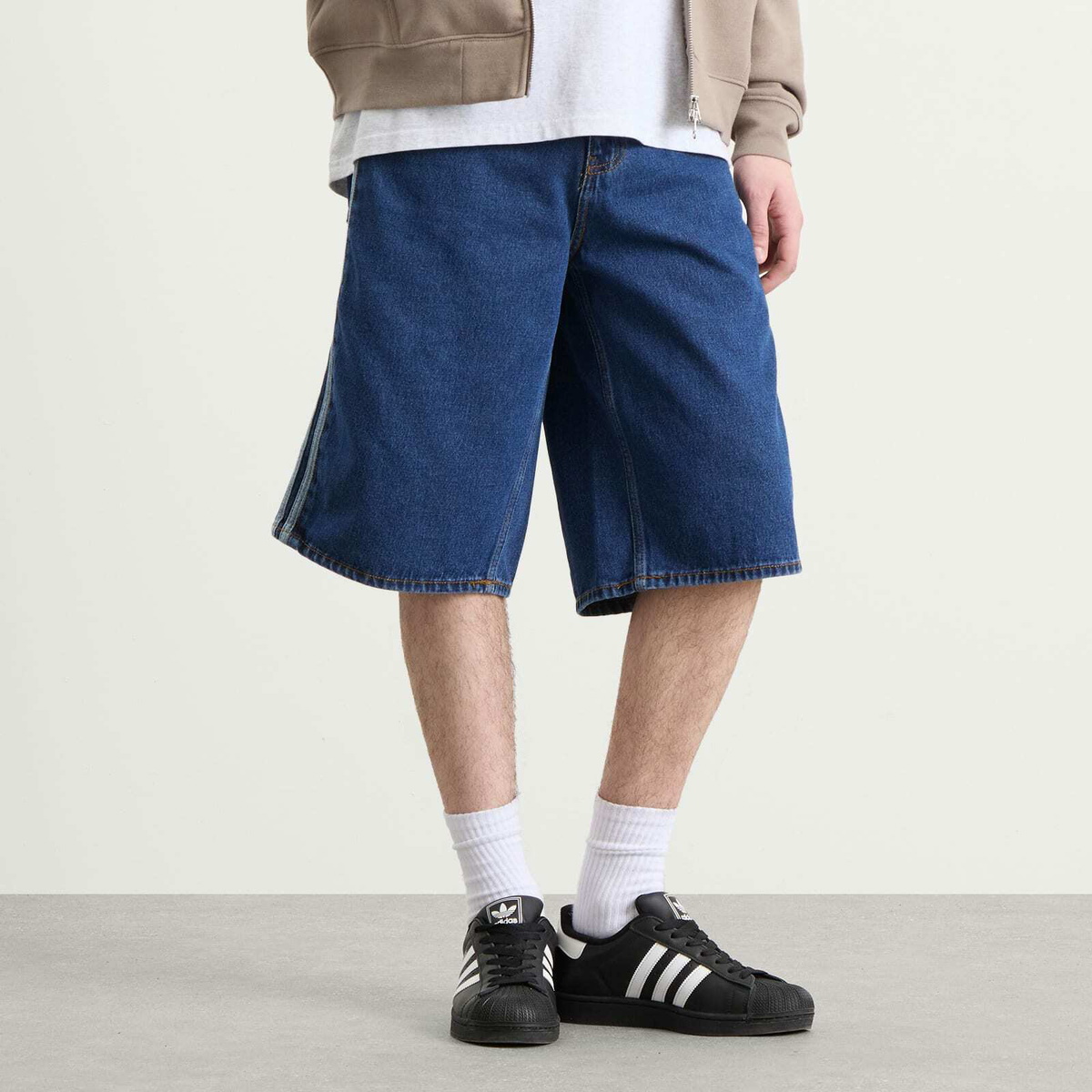 Adidas Men's Firebird Short in Medium Vintage Denim