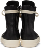 Rick Owens Black Washed Calf Sneakers