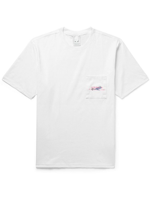 Photo: ADIDAS ORIGINALS - Adventure Logo-Print Cotton-Jersey T-Shirt - White