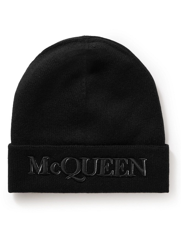 Photo: Alexander McQueen - Logo-Embroidered Wool and Cashmere-Blend Beanie - Black
