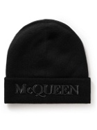 Alexander McQueen - Logo-Embroidered Wool and Cashmere-Blend Beanie - Black