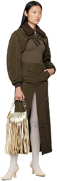 VAQUERA Khaki Cropped Bomber Jacket