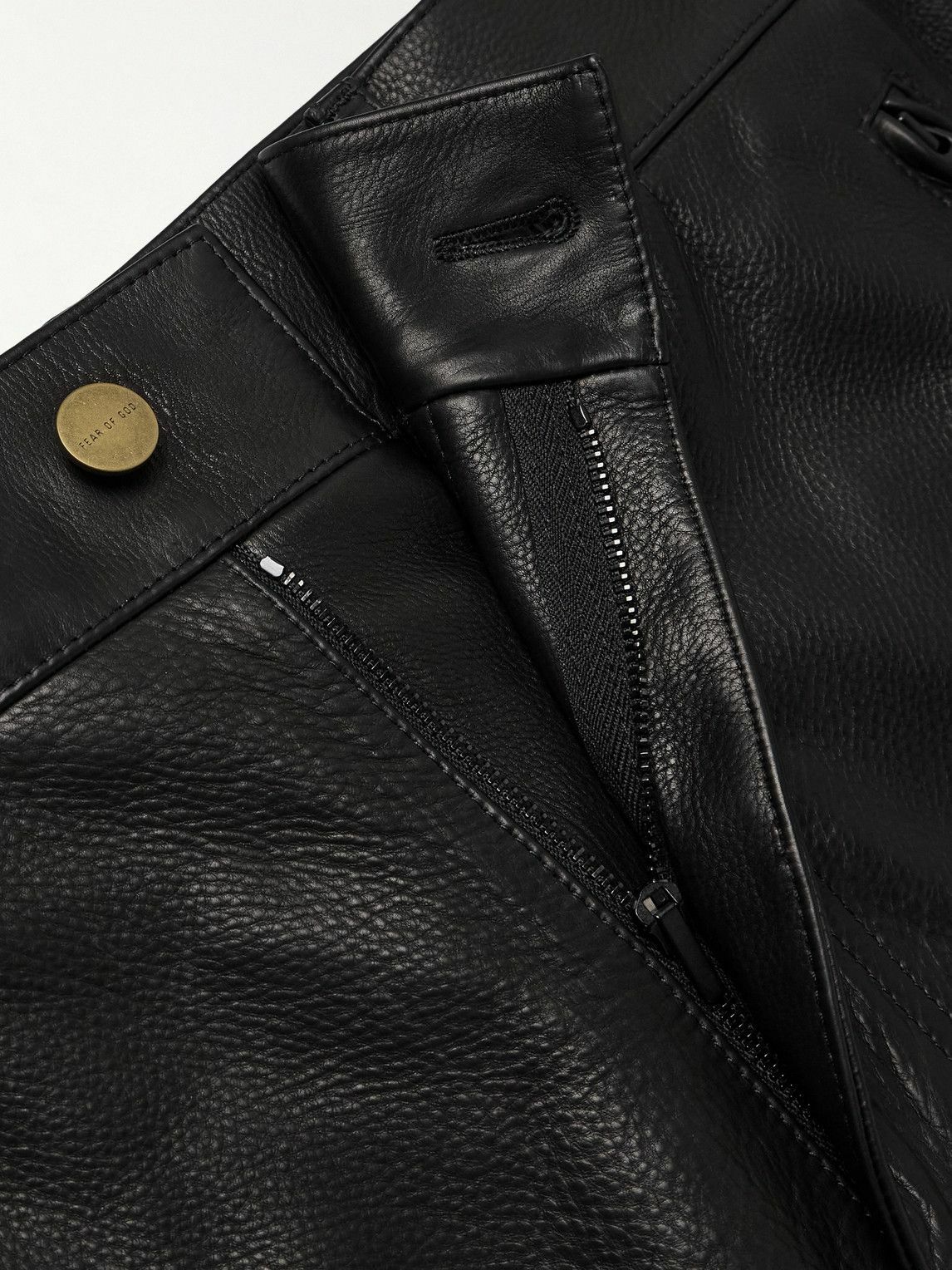 Fear of God - Straight-Leg Full-Grain Leather Trousers - Black