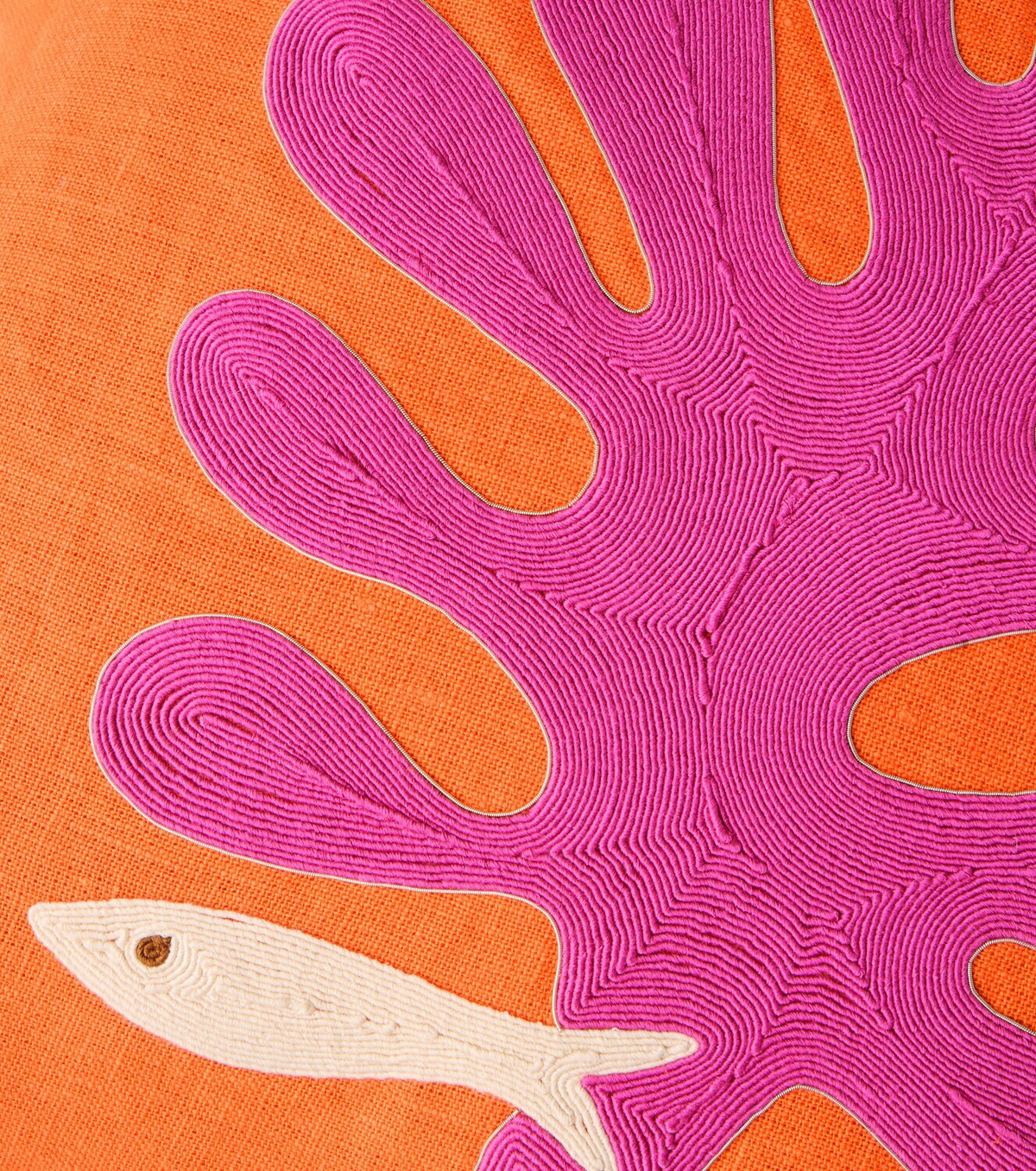 Jonathan Adler Playa Coral linen cushion