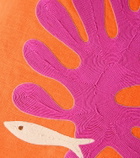 Jonathan Adler Playa Coral linen cushion