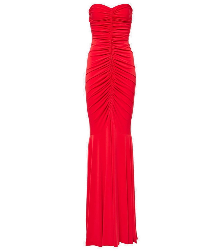 Photo: Norma Kamali Ruched strapless gown