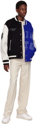 Axel Arigato Black & Blue Offence Varsity Bomber Jacket