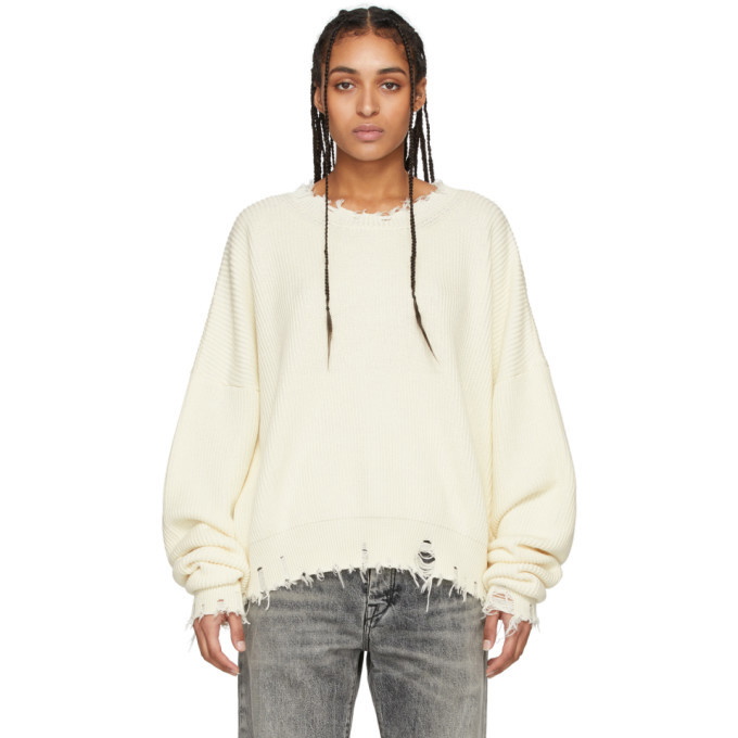Unravel Off-White Oversized Chopped Sweater Unravel