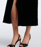 Rixo Simone lace-trimmed velvet midi dress