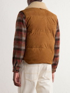 Valstar - Shearling-Trimmed Suede Down Gilet - Brown