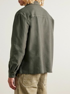 John Elliott - Hemi Distressed Brushed-Cotton Shirt - Green