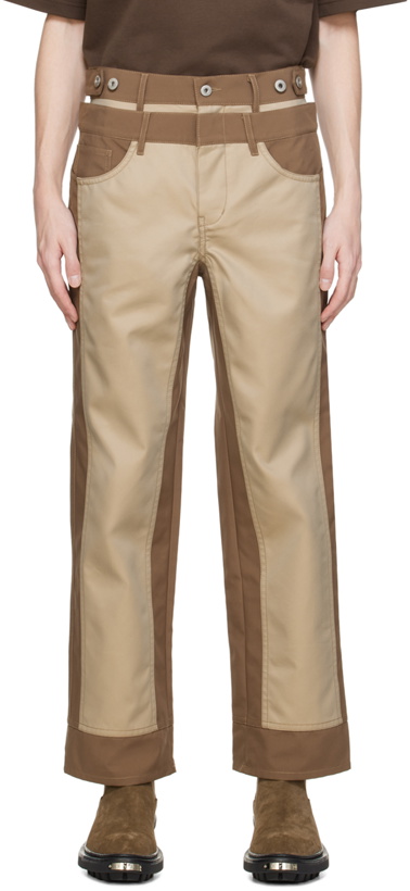 Photo: Feng Chen Wang Brown & Beige Paneled Trousers